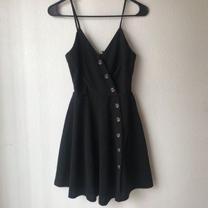 Papaya Black Button Dress